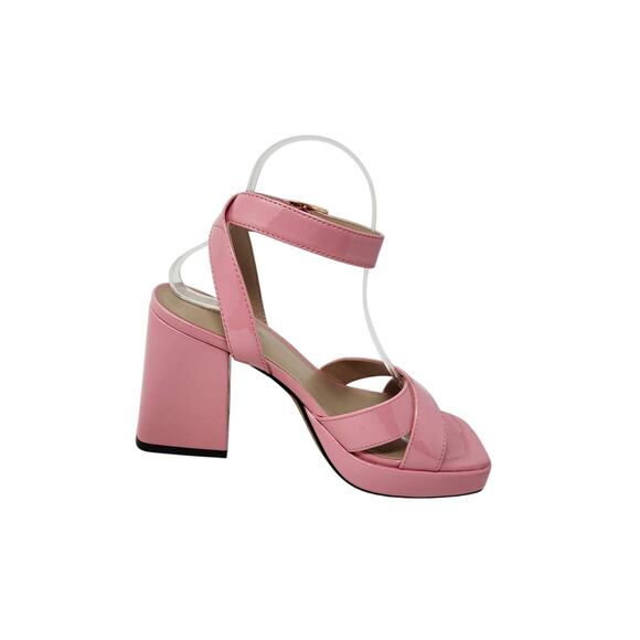 Indigo Rd. Faux Leather Block Heels Open Toe Pump Heels Baby Pink Size 7 M - Picture 7 of 12